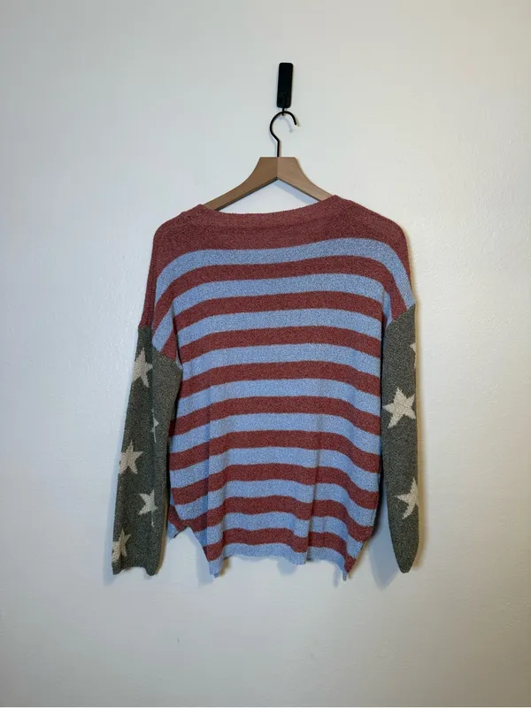 POL American Flag Oversized Sweater‎ - Image 5