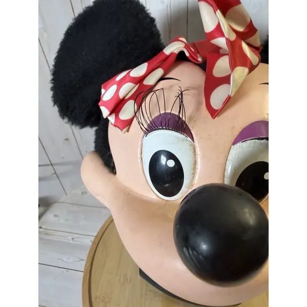 Vintage Disney Character Fashions Minnie Mouse Adult 3D Plastic Snapback Hat - Image 3