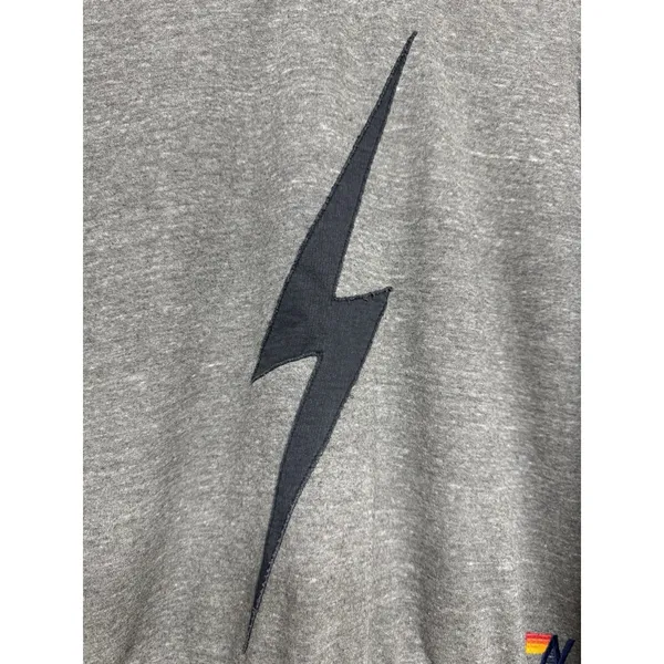 Aviator Nation Bolt Stitch Relaxed Crew Sweatshirt Gray Size‎ Small - Image 8