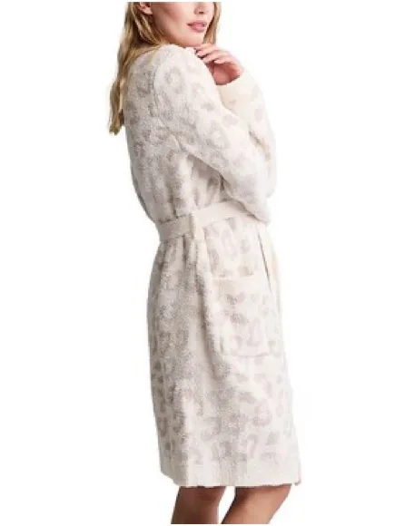Barefoot dreams cozy In the Wild Long Sleeve Leopard Print Short Robe size XL - Image 3