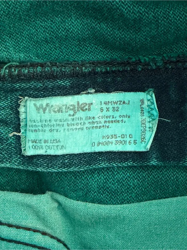 VTG 90s Wrangler Wedgie High Rise Cowgirl Jeans 14MWZ Teal Green Acid Wash 5x32 - Image 6