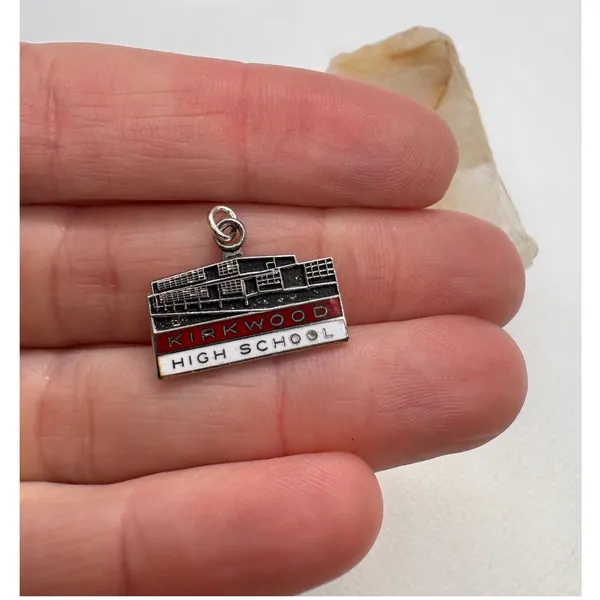 Vintage Kinney Sterling Silver‎ Kirkwood High School Enamel Charm Pendant 2.39g - Image 4