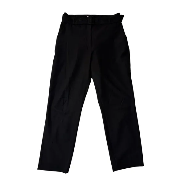 H&M Black Belted Tapered Ankle Pants Size 10 High Rise - Image 2