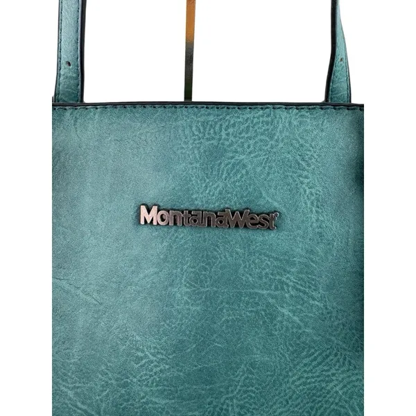 *Montana West Purse Large Teal Aqua Vegan Leather Hobo Shoulder Bag Carry - Image 5
