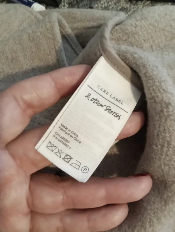 & Other Stories Over Size Shirt Shacket Wool Blend Oatmeal Gorpcore Casual Chic - Image 6