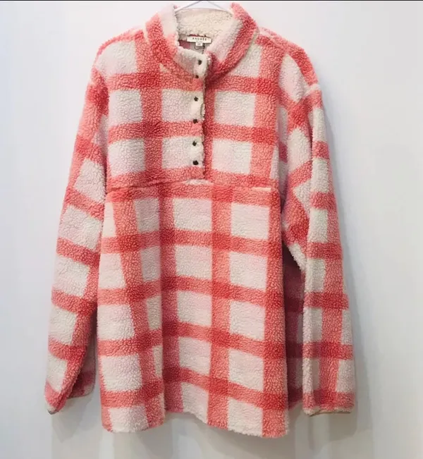 Plus Size Gingham Boutique Sherpa jacket sz 2X White - Image 3