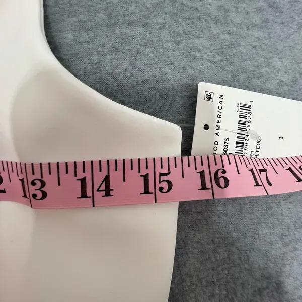 Good American Square Neck Tank Thong Bodysuit‎ White Snaps Size 3 US Large NWT - Image 11
