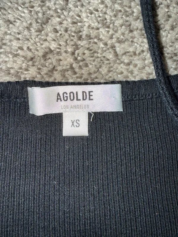 AGOLDE Ribbed Knit Asymmetric One-Shoulder Tank Top - Image 2