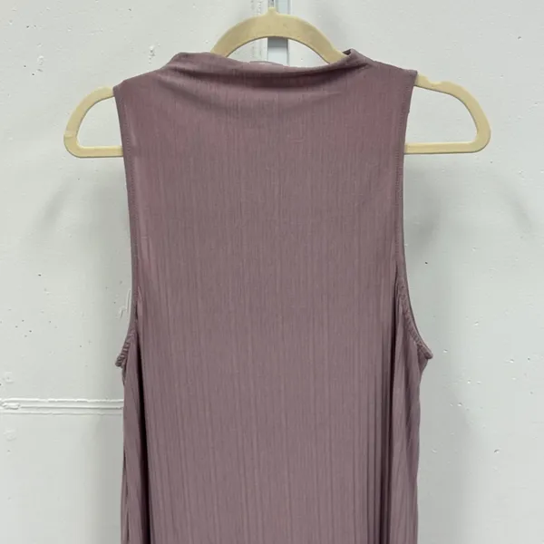 Leith Mauve Pleated Mock Neck‎ Sleeveless Shift Mini Dress Purple Women's Small - Image 5