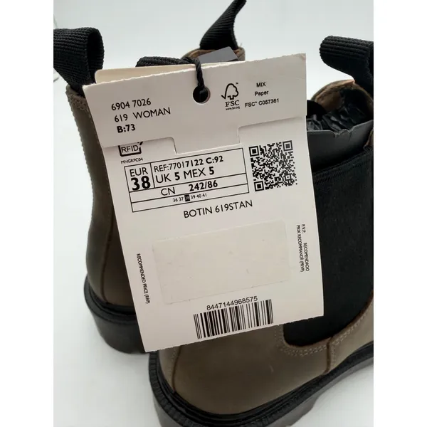 Mango Utility Brown Bovine Leather Lug Sole Everyday Ankle Chelsea Boots 7.5 - Image 7