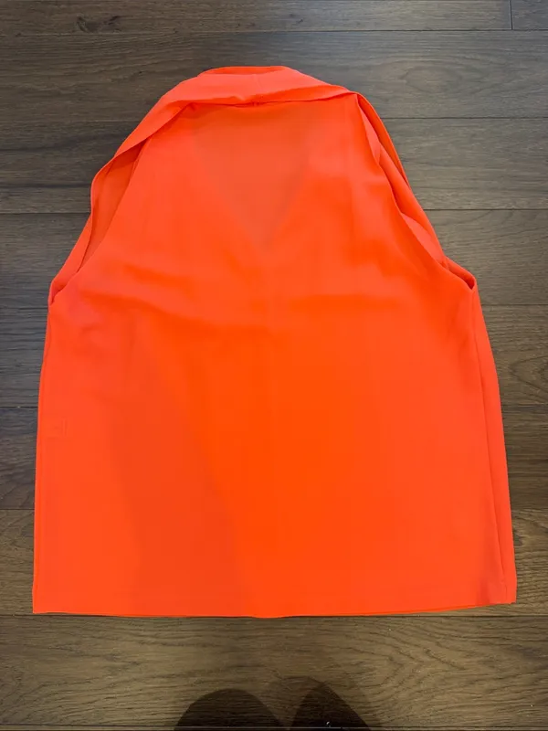 Diane Von Furstenberg Reagan Tank Top Blouse Bright Coral Size Large - C47-025 - Image 6