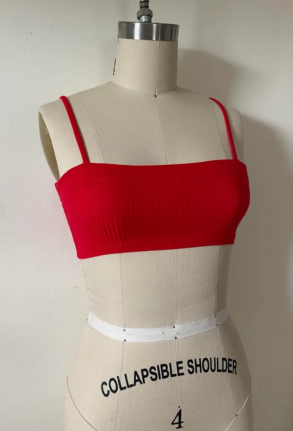 Emma & Sam Red Tiny Spaghetti Strap Top - Image 3