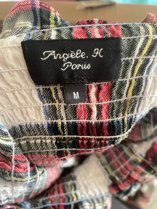 Angele H Paris The Elisabeth Tiered Stewart Tartan Plaid Midi Dress Medium - Image 3