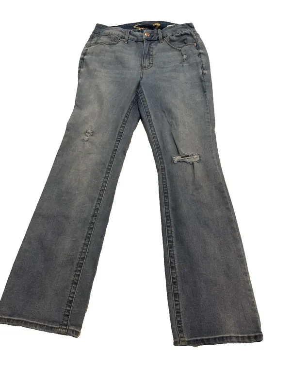 7 For All Mankind Tummy less High Rise Slim Bootcut Medium Wash Jeans Sz 12 - Image 5