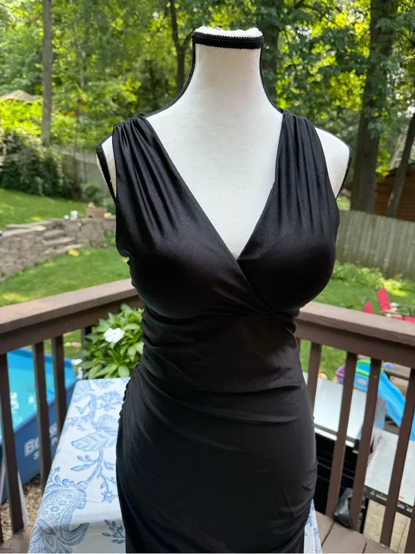 La Femme RN103544 Black Formal Ball Gown Dress Prom Wedding Size 2 S Small - Image 2