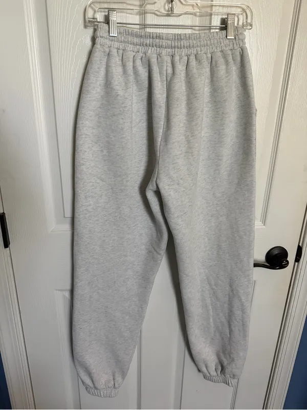 White Fox Women’s Gray Logo Jogger Sweatpants Small - Image 3