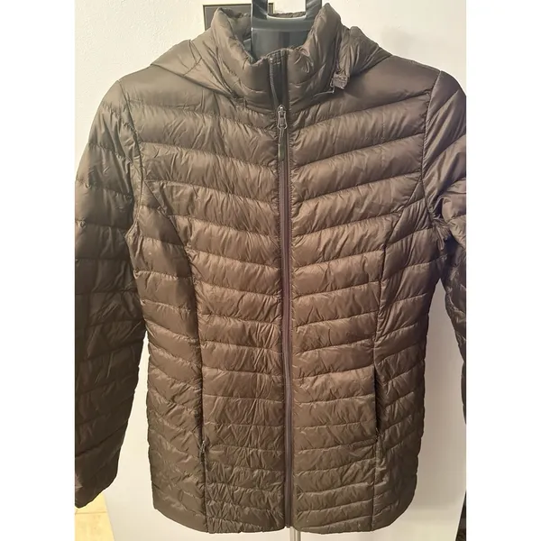 32 Degrees Women's Heat Ultralite Packable Down Hooded Puffer Jacket Size Medium - Image 2