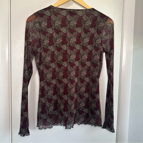 Axcess Y2K Long Sleeve Sheer Top. Size: Medium. - Image 5