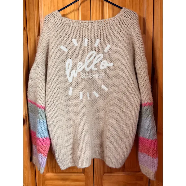 Saltwater Luxe NWT Hello Sunshine Chunky Knit Cardigan Camel XL - Image 3