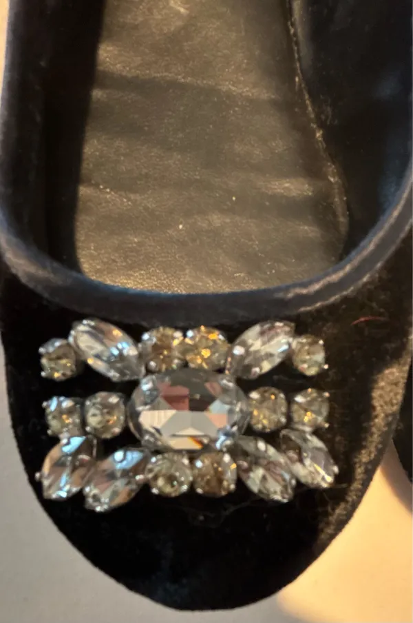LAUREN Ralph Lauren | ladies rhinestone velvet ballerina flat shoes. Size: 8B - Image 13