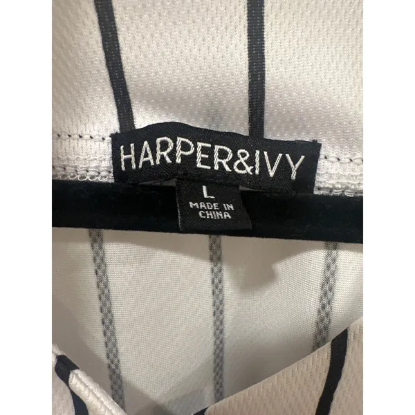 Harper Ivy New York Baseball Jersey Top White Black Pinstripe Size L casual - Image 4