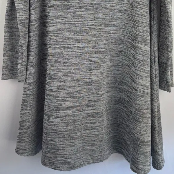 Old Navy Swing Dress Women XL‎ Gray Space Dye Long Sleeve Knit Babydoll Layer - Image 4