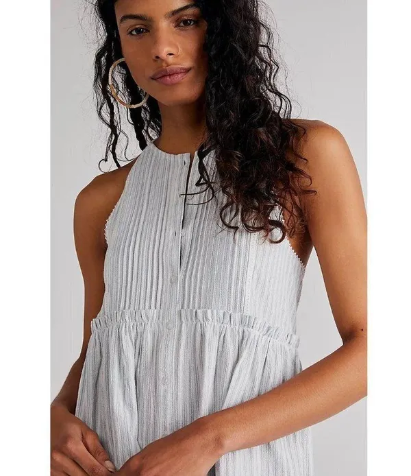 FREE PEOPLE Desert Days Stripe Mini Dress in Ivory Combo Size Medium - Image 15
