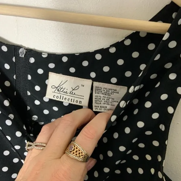 vintage Kmart‎ maxi dress Kathie Lee 90s sleeveless polka dot Medium - Image 4
