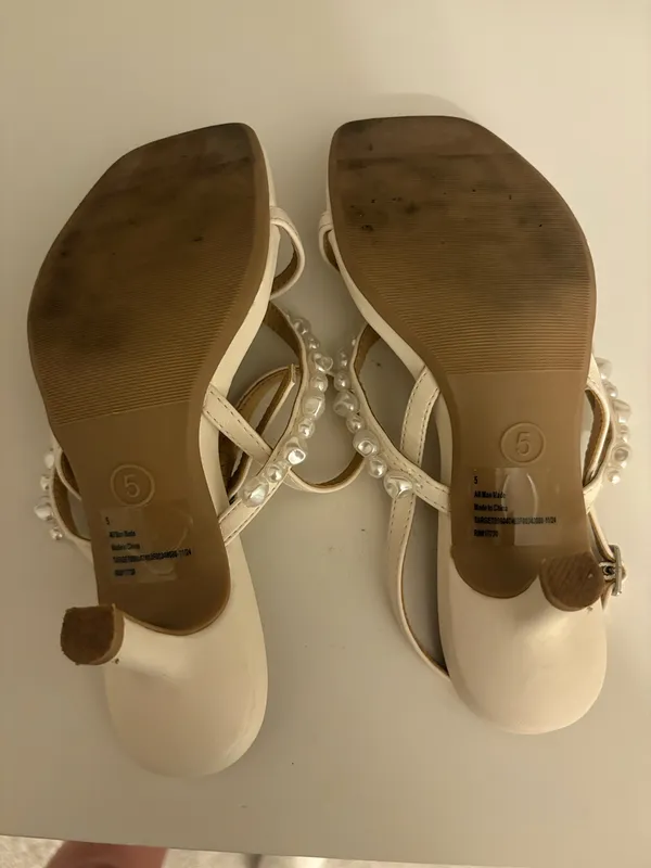 A New Day White Pearl Kitten Heels - Image 4