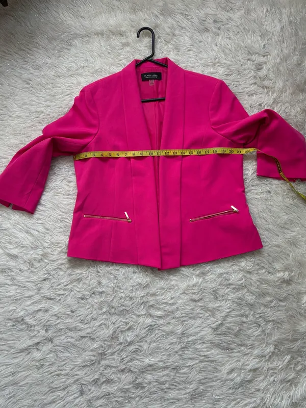 Evan Picone Black Label Hot Pink Women’s Open-Front Blazer Size 16 - Image 8