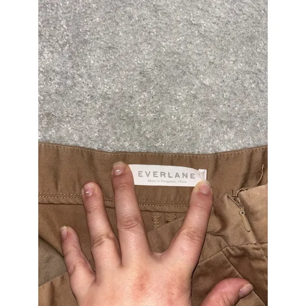 Everlane Khaki High‎ Waist Size 6 Side Zip up Shorts Pockets - Image 6