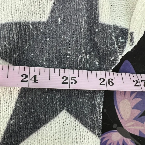 Altar'd State Star Print Knit Sweater Womens Small Stretch Oversized Patriotic - Image 12