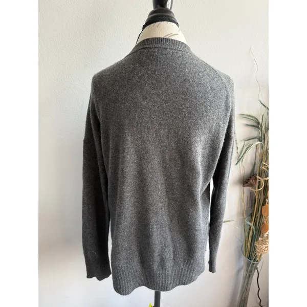 Theory Karenia‎ L Cashmere Sweater Womens Small Charcoal Grey Crew Neck I0718706 - Image 3