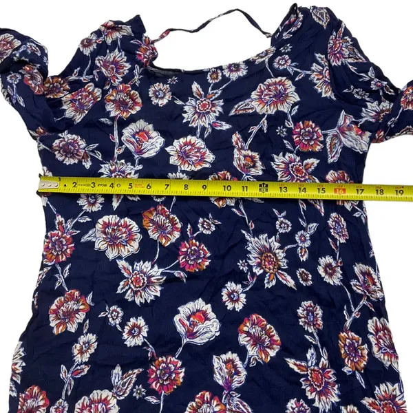 Billabong Dress Medium Floral Blue Open Back Summer Dress - Image 7