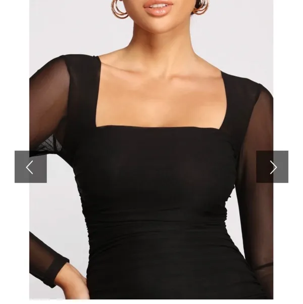 Windsor Mesmerize In Mesh Ruched Mini Dress - Image 3