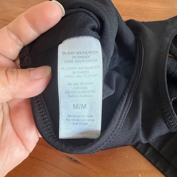Reebok Womens Black Racerback Keyhole Sports Bra Size Medium Activewear Gym - Image 5