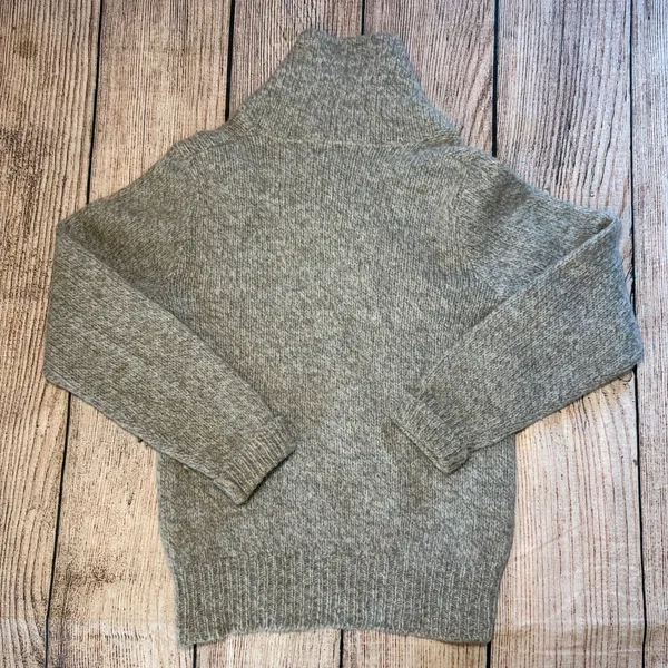 Vtg 70s LL Bean Pullover Wool Heavy‎ Cowl Neck Sweater USA Made Womens L Oatmeal - Image 7