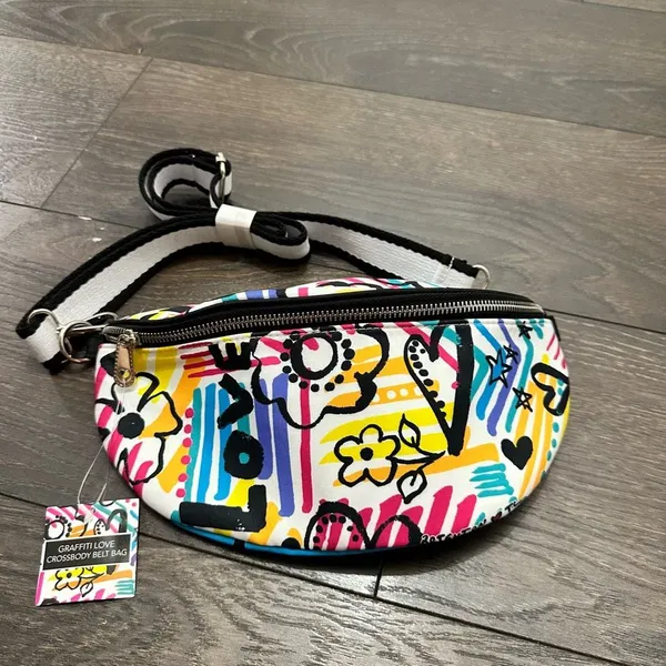 Brighton Women’s Graffiti Love Crossbody Belt Bag New - Image 3
