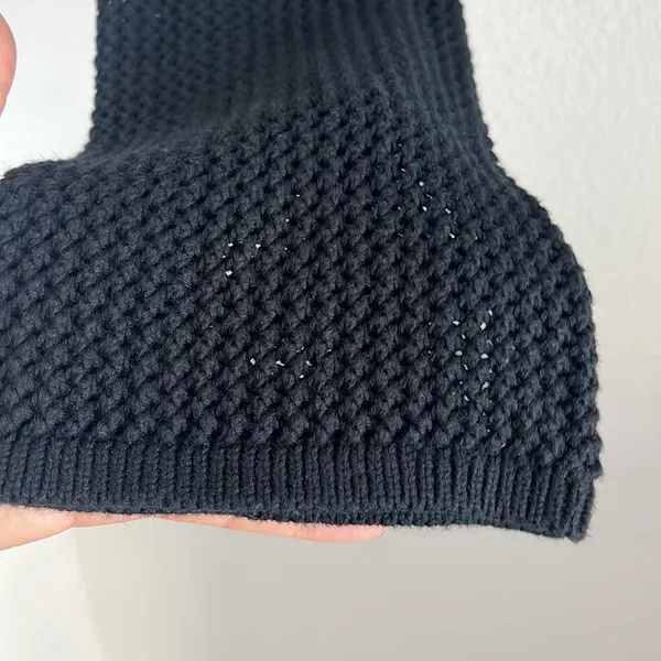 Hollister Black Open Knit Squared Neck Wide Sleeve Top Small - Image 4