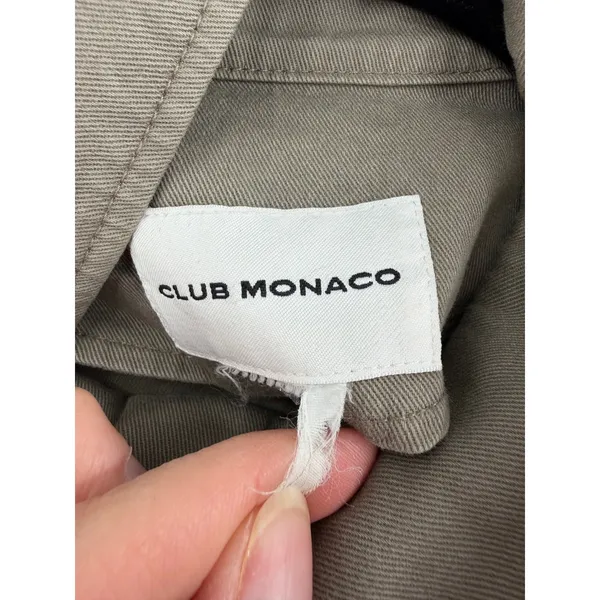 Club Monaco Utility Field Jacket Womens XS Green Tan Contrast Sleeve Gorpcore - Image 3