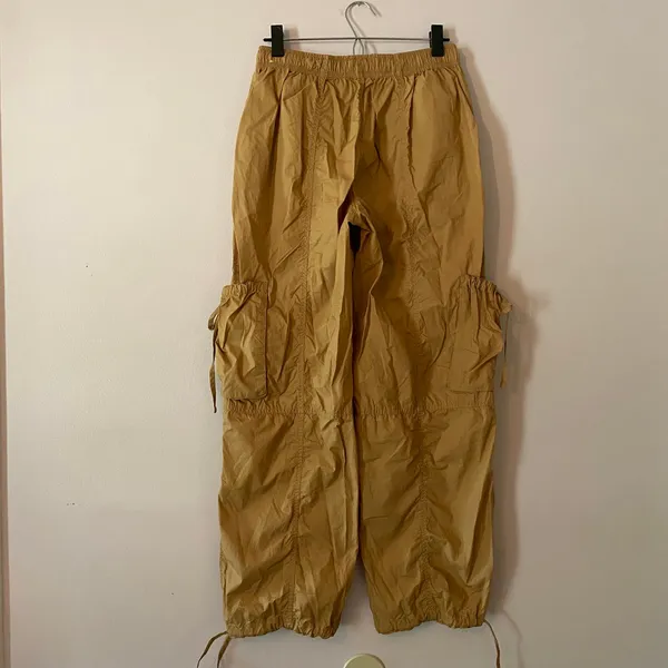 Abercrombie & Fitch Khaki Streetwear Parachute Utility Cargo Pants Baggy Small - Image 7