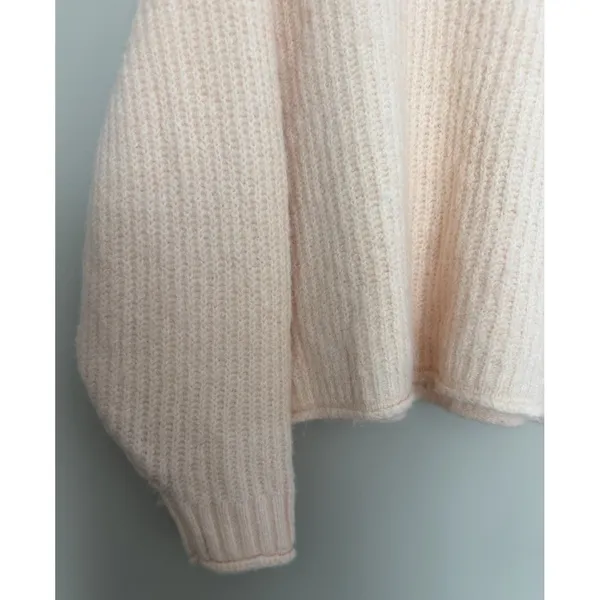 Pilcro Dawn Mock-Neck Chunky Sweater Cream/Peach Women's Size Large - Image 9