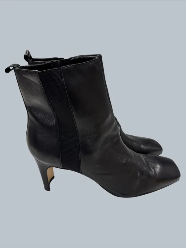 Calvin Klein Cassia Black Leather Square Toe Chelsea Ankle Booties 11M - Image 5