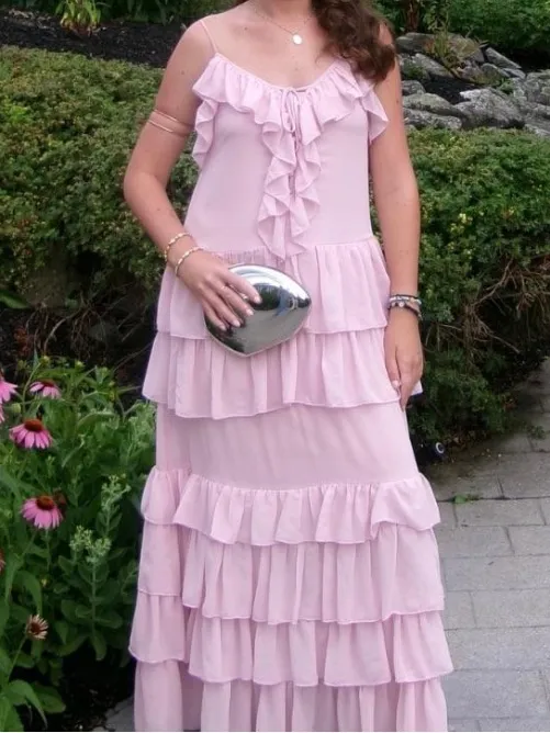 Torn by Ronny kobo pink tiered ruffle dress new nwt - Image 3