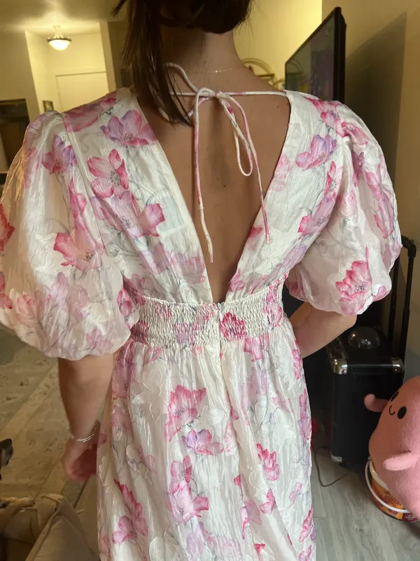 Hello Molly Pink Floral Maxi Dress - Image 3