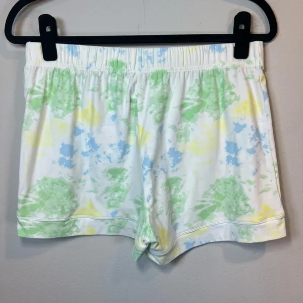 KIKIT 2-Piece Short Lounge Set Pastel Tie Dye Short Sleeve Button Up Shirt Large - Image 12