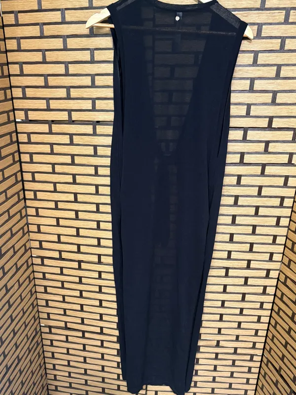 Victorias Secret Swim Black Long Sheer Tie Front Swim Cover Up Size Small - Image 2