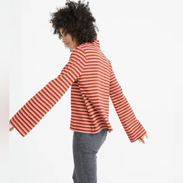 Madewell Wide-Sleeve Turtleneck in Westwater Stripe - Image 3