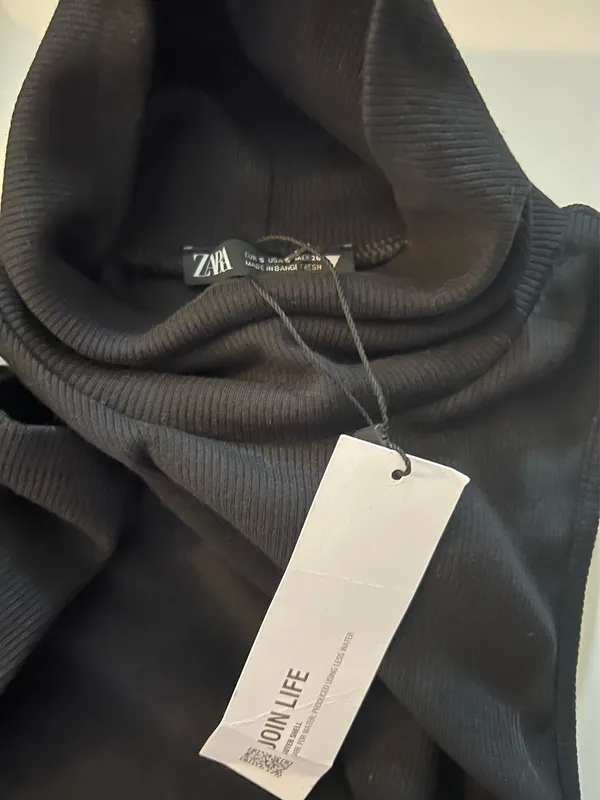ZARA Tight Black Dress Midi Bodycon - Image 2