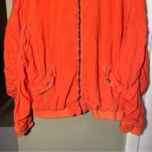 Free People Women's Size Medium On Point‎ Bomber Jacket Tomato Bisque Orange - Image 4